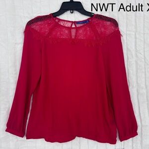 Apt. 9 Women's Red Lace Blouse